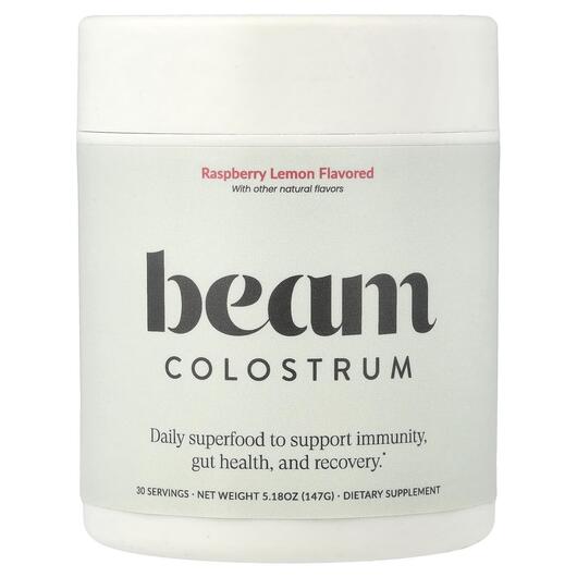 Основне фото товара Beam Organics, Colostrum Raspberry Lemon, Колострум, 147 г