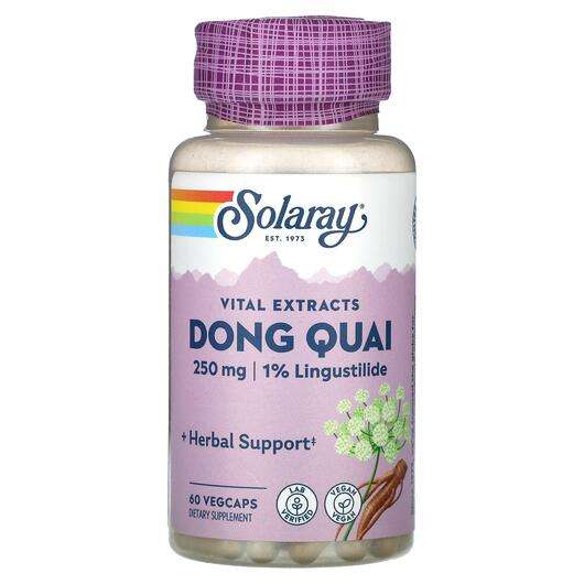 Основне фото товара Solaray, Vital Extracts Dong Quai 250 mg, Дягель, 60 капсул