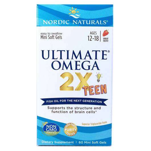Ultimate Omega 2X Teen, Риб'ячий жир Омега-3, 60 Mini капсул