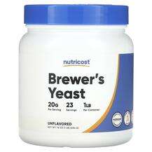 Nutricost, Пивные дрожжи, Brewer's Yeast Unflavored, 454 г
