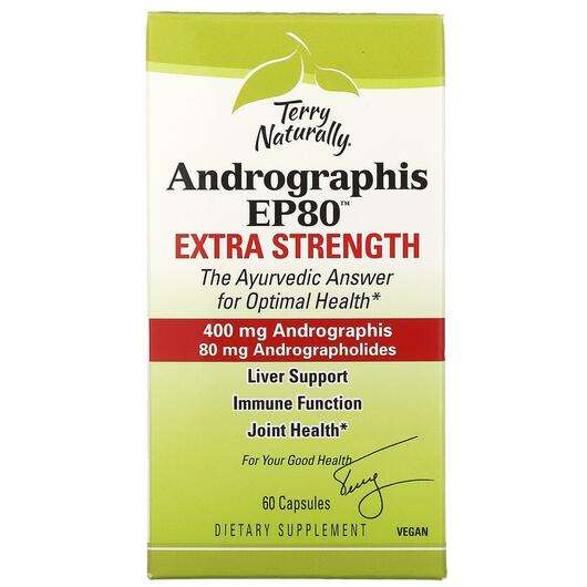 Основне фото товара Terry Naturally, Andrographis EP80 Extra Strength, Андрографіс...