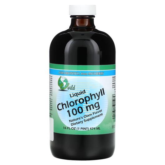 Основне фото товара World Organic, Liquid Chlorophyll 100 mg, Хлорофіл, 474 мл