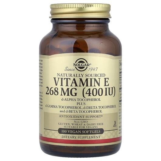 Основне фото товара Solgar, Vitamin E 268 mg 400 IU, Вітамін E, 100 капсул