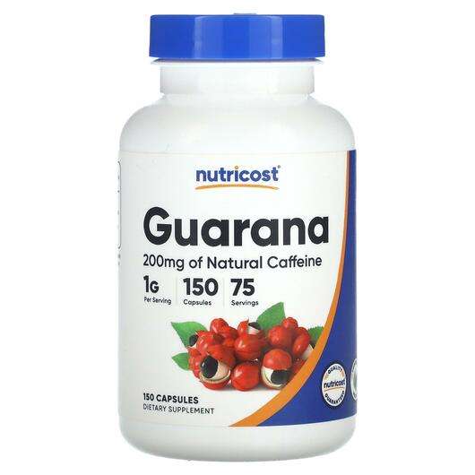 Основне фото товара Nutricost, Guarana 1000 mg, Гуарана Екстракт, 150 капсул