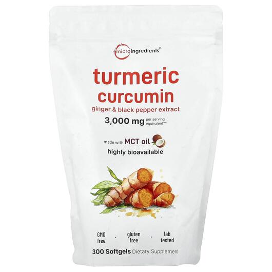 Основне фото товара Micro Ingredients, Turmeric Curcumin, Куркумін, 300 капсул