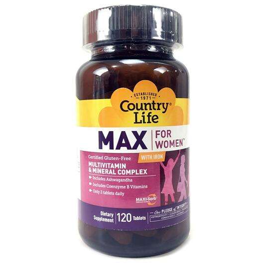 Основне фото товара Country Life, Max for Women, Мультивітаміни для жінок, 120 таб...