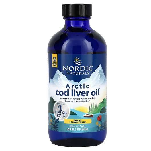 Arctic Cod Liver Oil, Масло з печінки Арктичної тріски смак лимон, 237 мл