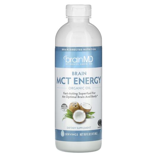 Основне фото товара BrainMD, Brain MCT Energy Organic Oil, MCT Олія, 473 мл