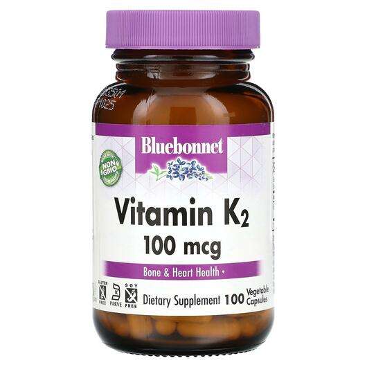 Основное фото товара Bluebonnet, Витамин K2, Vitamin K2 100 mcg, 100 капсул