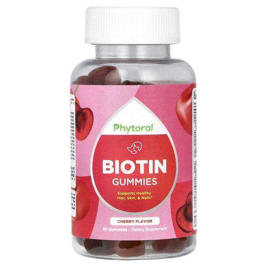 Основне фото товара Phytoral, Biotin Gummies Cherry, Вітамін B7 Біотин, 60 таблеток