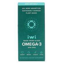 iWi, Omega-3 EPA + DHA 60, Веганська Омега-3 з водоростей, 60 ...