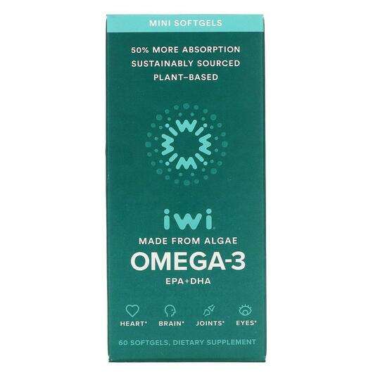 Omega-3 EPA + DHA 60, Веганська Омега-3 з водоростей, 60 капсул
