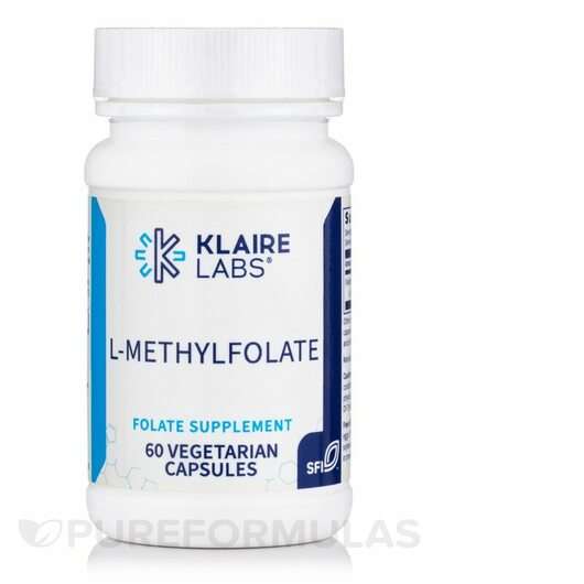 Основне фото товара Klaire Labs SFI, L-MethylFolate, L-5-метилтетрагідрофолат, 60 ...