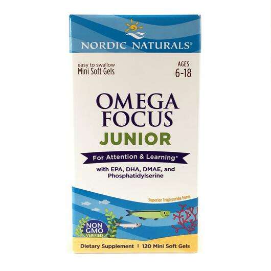 Основне фото товара Nordic Naturals, Omega Focus Junior, Омега Джуніор, 120 міні к...