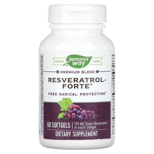 Основне фото товара Nature's Way, Premium Blend Resveratrol Forte 175 mg, Ресверат...