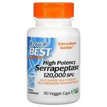 Doctor's Best, High Potency Serrapeptase 120000 SPU, 90 Veggie...