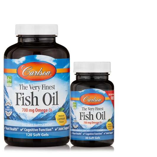 Фото товару The Very Finest Fish Oil 700 mg Natural Lemon Flavor 120 +