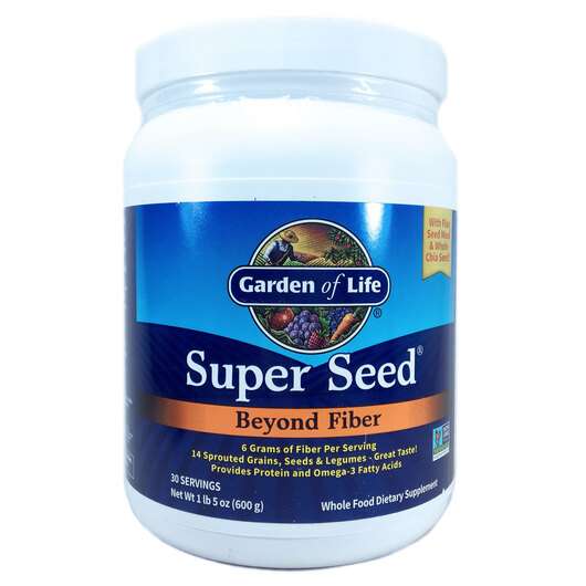 Основне фото товара Garden of Life, Super Seed Beyond Fiber, Супер насіння Клітков...