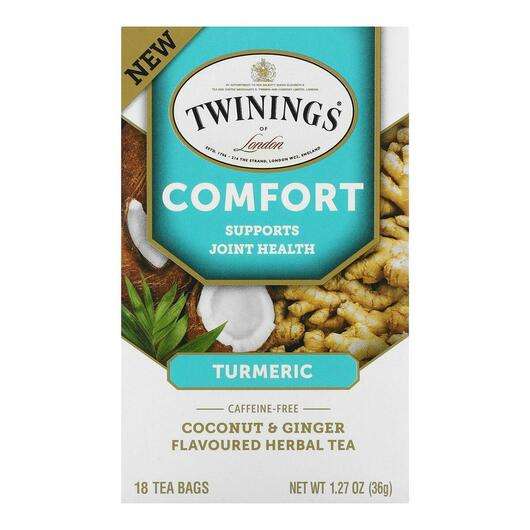 Comfort Herbal TeaTurmeric Coconut & Ginger Caffeine Free 18 Tea Bags 1.27oz, Куркума, 36 г