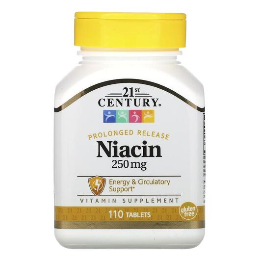 Основне фото товара Niacin Prolonged Release 250 mg, Вітамін B3 Ніацин, 110 таблеток