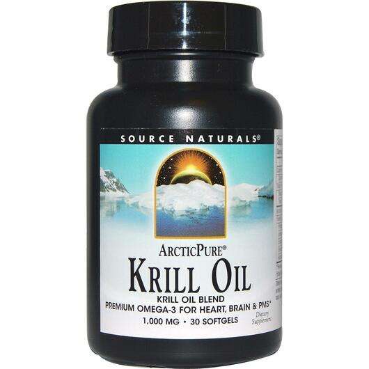 Основне фото товара Source Naturals, ArcticPure Krill Oil 1000 mg, Масло Кріля 100...