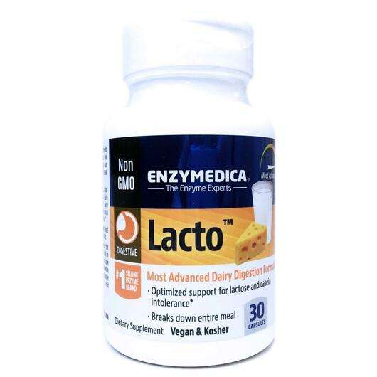 Основне фото товара Enzymedica, Lacto, Ферменти, 30 капсул