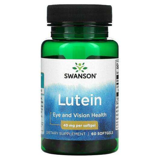 Основне фото товара Swanson, Lutein 40 mg, Лютеїн, 60 капсул