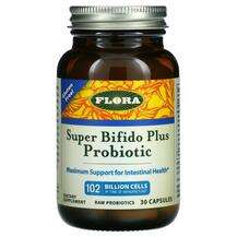 Flora, Super Bifido Plus Probiotic, Біфідобактерії, 30 капсул