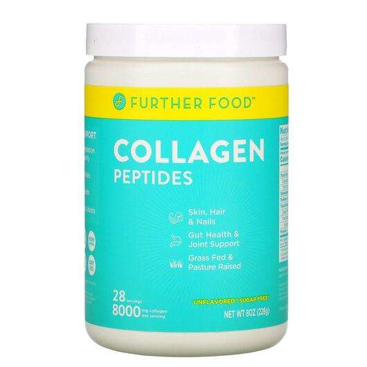 Основне фото товара Further Food, Collagen Peptides Unflavored 8000 mg, Колагенові...
