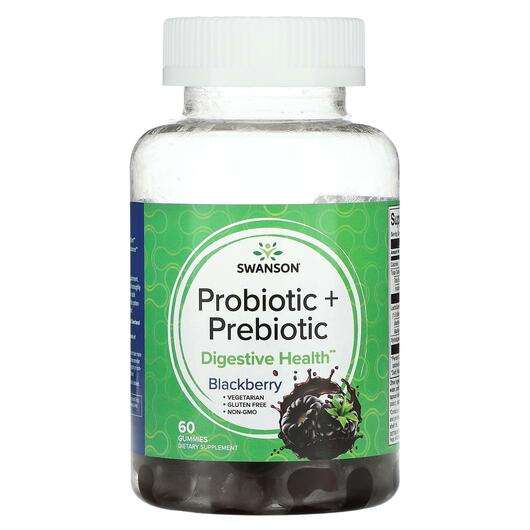 Основное фото товара Swanson, Пребиотики, Probiotic + Prebiotic Blackberry, 60 табл...