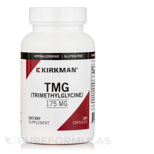 Основне фото товара Kirkman, TMG Trimethylglycine 175 mg, L-5-метилтетрагідрофолат...