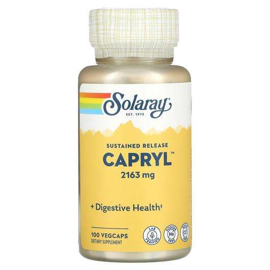 Основне фото товара Solaray, Capryl Sodium-Free, Каприлова кислота, 100 капсул