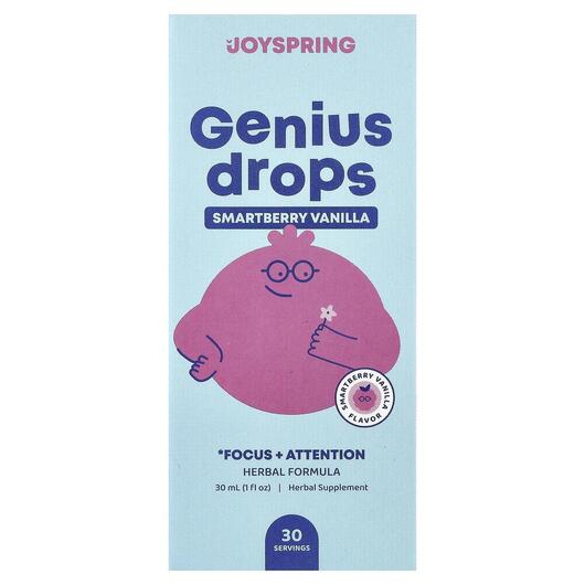 Основне фото товара Genius Drops Herbal Formula Smartberry Vanilla, Трави, 30 мл