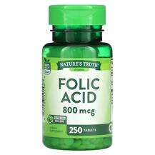 Nature's Truth, Folic Acid 800 mcg, Фолієва кислота, 250 таблеток