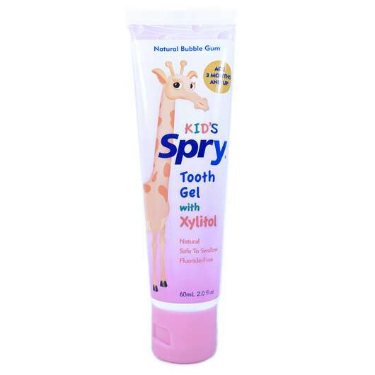 Kid's Spry Tooth Gel Bubble Gum, Дитячий зубний гель, 60 мл