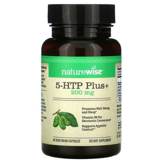 Основне фото товара Naturewise, 5-HTP Plus+ 200 mg, 5-гідрокситриптофан, 30 капсул