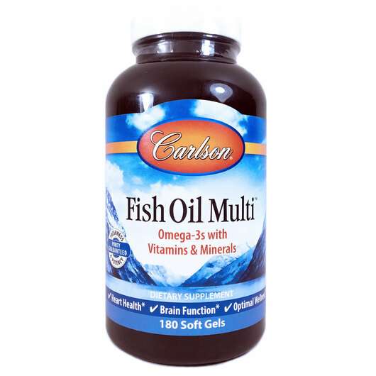 Основне фото товара Carlson, Fish Oil Multi, Омега-3, 180 капсул