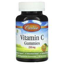 Carlson, Vitamin C Gummies Natural Orange 125 mg, Вітамін C, 6...