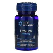 Life Extension, Lithium 1000 mcg, Літій 1000 мкг, 100 капсул