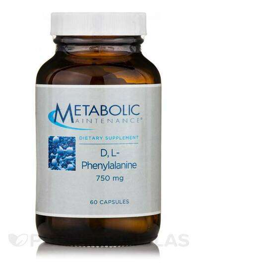 Основне фото товара Metabolic Maintenance, DL-Phenylalanine 750 mg, L-Фенилаланін,...