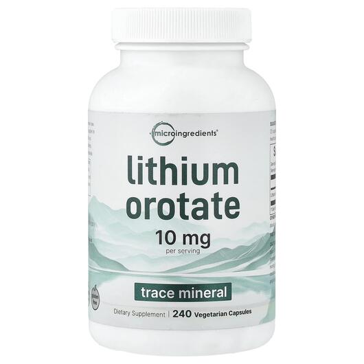 Основне фото товара Micro Ingredients, Lithium Orotate, Літій, 240 Vegetarian Capsule