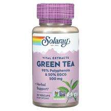 Solaray, Органический чай, Vital Extracts Green Tea 500 mg, 30...