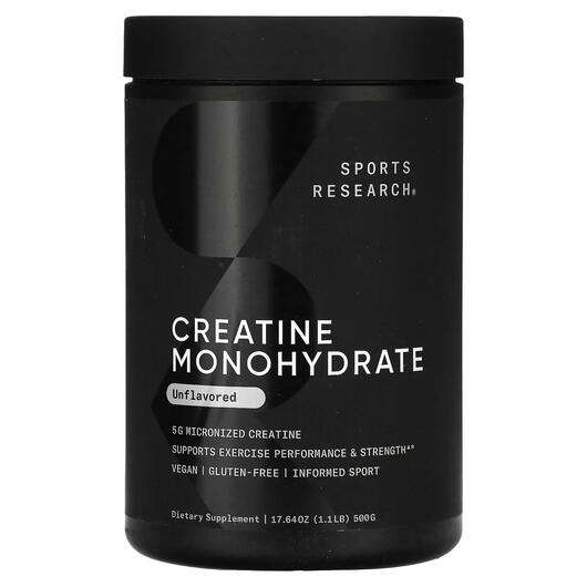 Основное фото товара Sports Research, Креатин, Creatine Monohydrate Unflavored, 500 г