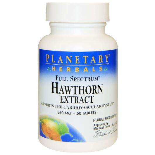 Основне фото товара Planetary Herbals, Full Spectrum Hawthorn Extract 550 mg, Глід...