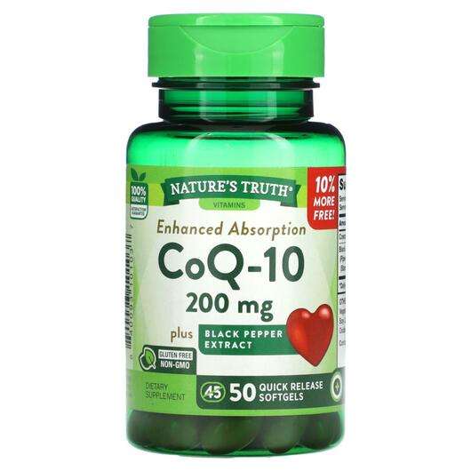 Основное фото товара Nature's Truth, Коэнзим Q10, CoQ-10 Enhanced Absorption 200 mg...