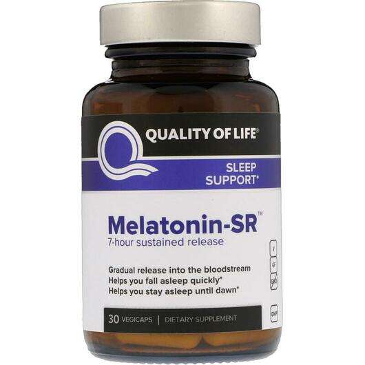 Основное фото товара Quality of Life, Мелатонин 5 мг, Melatonin-SR, 30 капсул