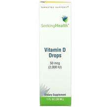 Seeking Health, Vitamin D Drops 50 mcg, Вітамін D3, 30 мл