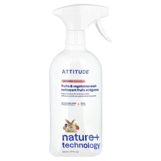 Основне фото товара ATTITUDE, Fruit & Vegetable Wash, Миючий засіб, 800 мл