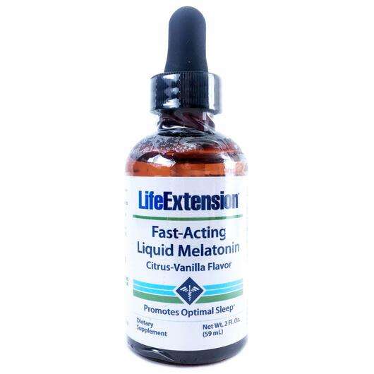 Основне фото товара Life Extension, Fast-Acting Liquid Melatonin Citrus-Vanilla Fl...