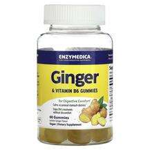 Enzymedica, Ginger & Vitamin B6 Lemon Ginger, 60 Gummies